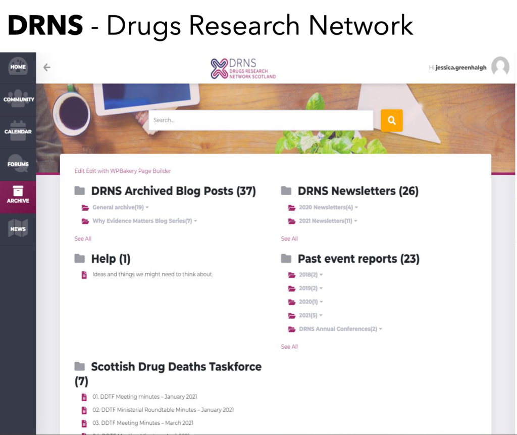 DRNS portal screenshot