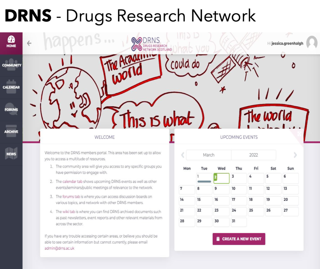 DRNS portal screenshot